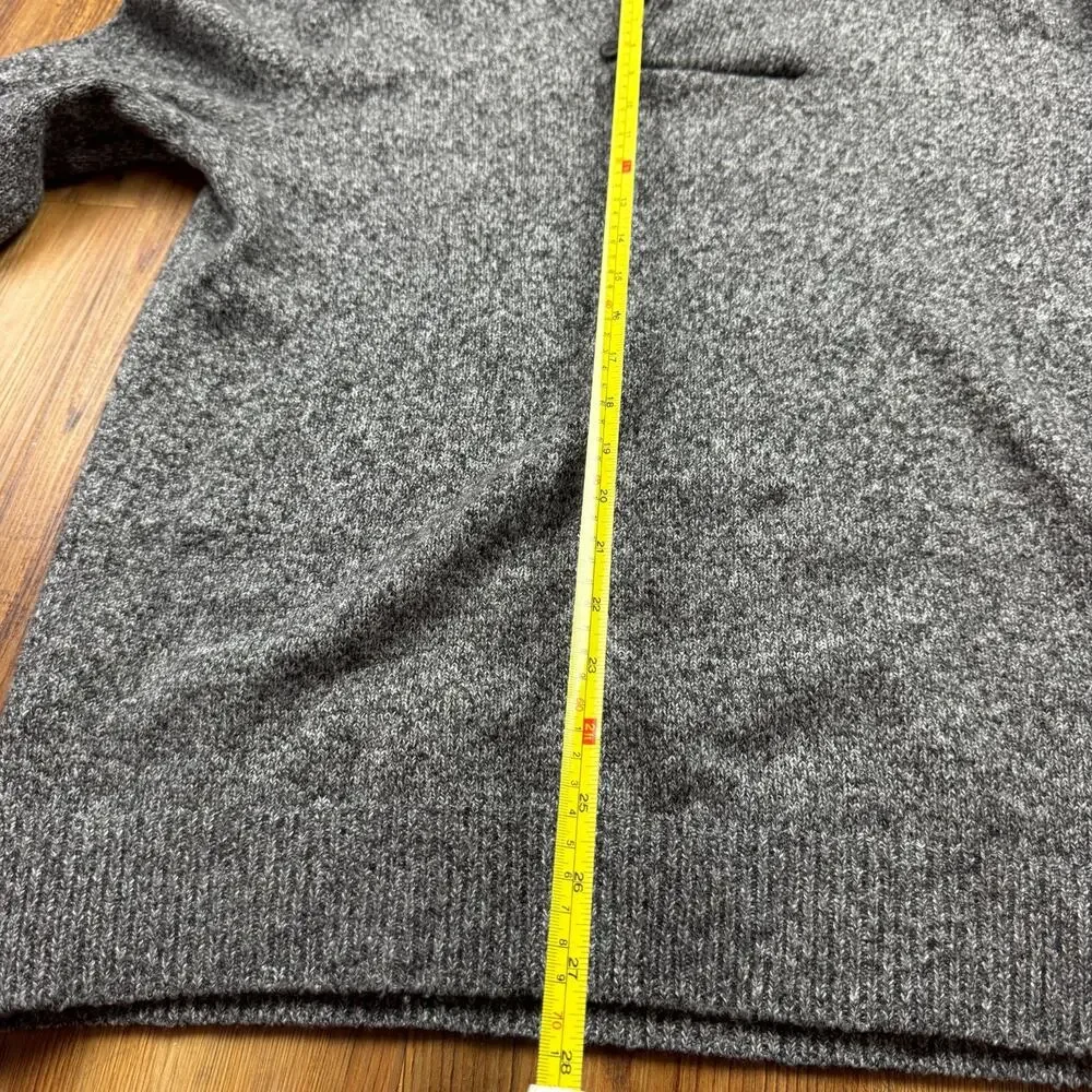 Men's Banana Republic Grey Gray Shawl Collar Sweater Preppy Marled Knit Medium